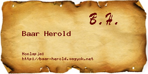 Baar Herold névjegykártya